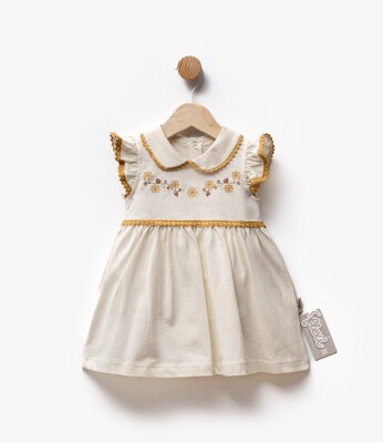 Wholesale Baby Girl Embroidered Dress 6-36M Flexi Baby 2063-229497 Горчичный