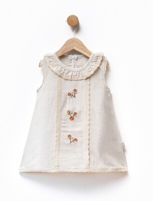 Wholesale Baby Girl Flower Detailed Dress 6-36M Flexi Baby 2063-BM-2347 Черепичный цвет