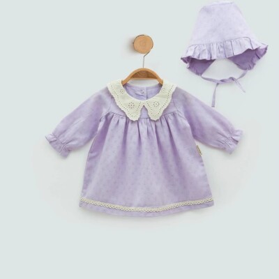 Wholesale Baby Girl Hat Dress 3-12M Minicorn 2018-2329 Лиловый 