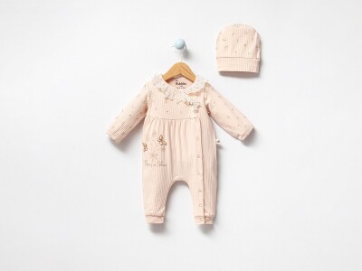 Wholesale Baby Girl Hat Jumpsuit 0-9M Bubbles 2040-3020 Лососевый цвет