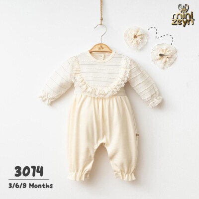 Wholesale Baby Girl Jumpsuit and Hairpin 3-9M Minizeyn 2014-3014 - Minizeyn