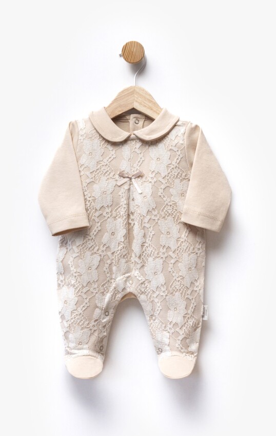 Wholesale Baby Girl Lace Fabric Jumpsuit 0-6M Bebbemini 2065-BM-2336 - 2