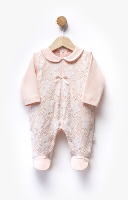 Wholesale Baby Girl Lace Fabric Jumpsuit 0-6M Bebbemini 2065-BM-2336 - 4