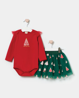 Wholesale Baby Girl New Year's Day 2-Piece Bodysuit and Skirt Set 6-18M Bupper Kids 1053-24917 - Bupper Kids