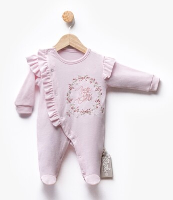 Wholesale Baby Girl Newborn Patterned Jumpsuit 0-6M Flexi Baby 2063-252325 Розовый 