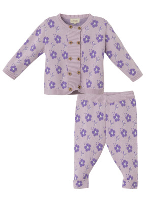 Wholesale Baby Girl Organic Cotton 2-Piece Set 3-18M Patique 1061-21148 - Uludağ Triko