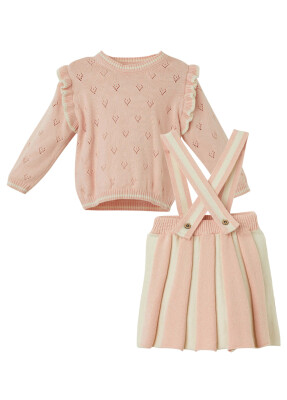 Wholesale Baby Girl Organic Cotton Pleated Skirt Set 6-36M Patique 1061-21166 - 1