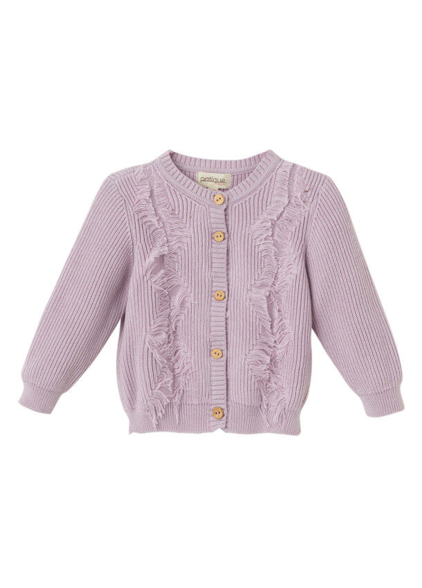 Wholesale Baby Girl Organic Cotton Tassel Cardigan 6-36M Uludağ Triko 1061-21153 - 3