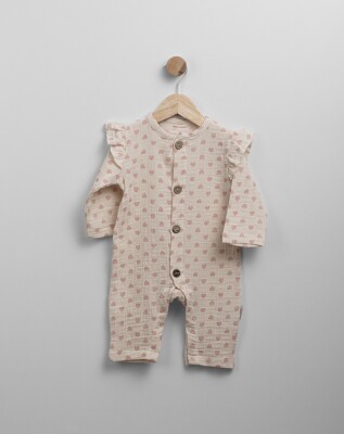 Wholesale Baby Girl Patterned Jumpsuit 3-12M Bebbemini 2065-BM-2309 Розовый 