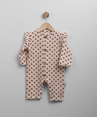 Wholesale Baby Girl Patterned Jumpsuit 3-12M Bebbemini 2065-BM-2309 Красный