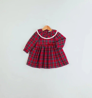 Wholesale Baby Girl Plaid Dress 3-12M BabyRose 1002-4692 Красный