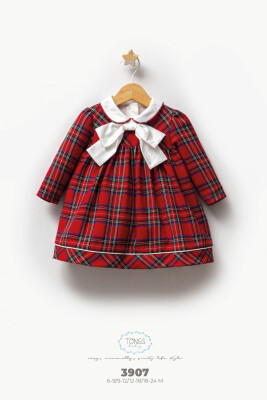 Wholesale Baby Girl Plaid Dress 6-24M Tongs 1028-3907 - Tongs