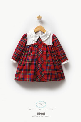 Wholesale Baby Girl Plaid Dress 6-24M Tongs 1028-3908 - Tongs