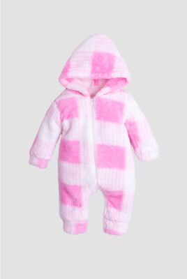 Wholesale Baby Girl Plaid Welsoft Jumpsuit 3-12M Kidexs 1026-40131 - 3