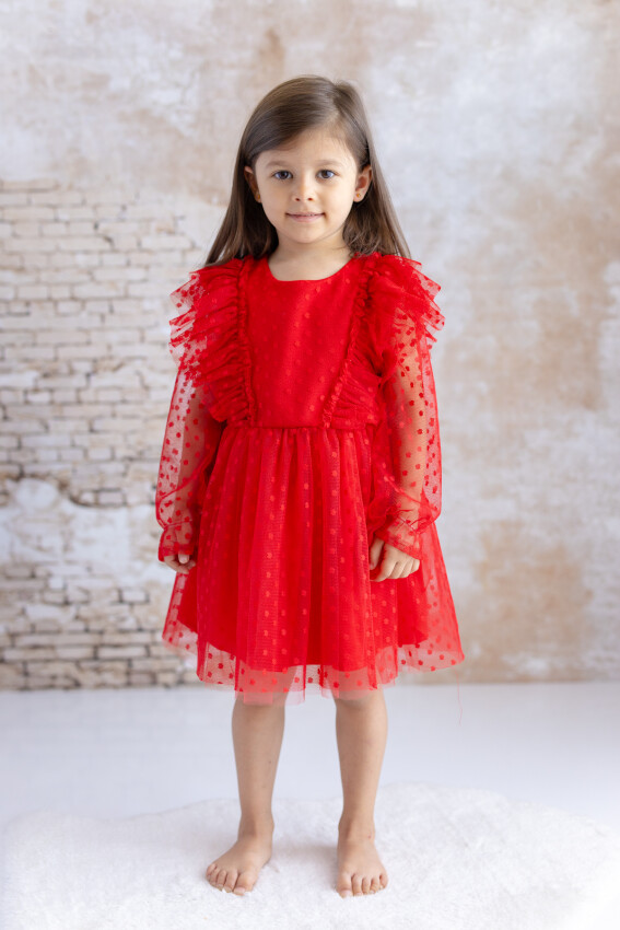 Wholesale Baby Girl Polka Dot Tulle Dress 9-48M Mininio 2062-252M2KSE31 - 1