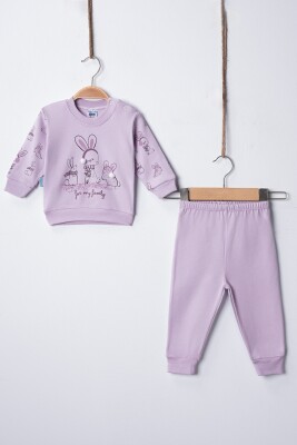 Wholesale Baby Girl Rabbit Pajama Set 3-9M Hoppidik 2017-2391 Лиловый 