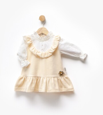 Wholesale Baby Girl Shirt Dress 6-36M Bebbemini 2065-BM-2322 Жёлтый 