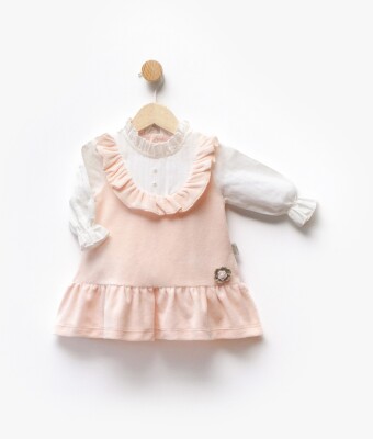 Wholesale Baby Girl Shirt Dress 6-36M Bebbemini 2065-BM-2322 Лососевый цвет