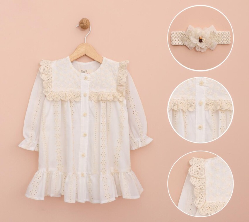 Wholesale Baby Girl Shirt Dress 9-24M Lilax 1049-6487 - 1