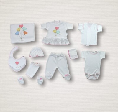 Wholesale Baby Girls 10-Piece Newborn Set 0-3M Tomuycuk 1074-15283 - 1