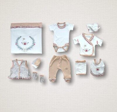 Wholesale Baby Girls 10-Piece Newborn Set 0-3M Tomuycuk 1074-15284 - Tomuycuk