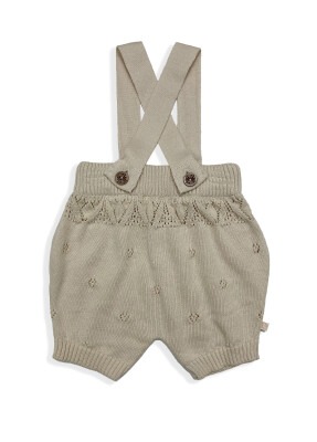 Wholesale Baby Girls 100% Organic Cotton Knitwear Overalls 0-12M Uludağ Triko 1061-21099 - 1