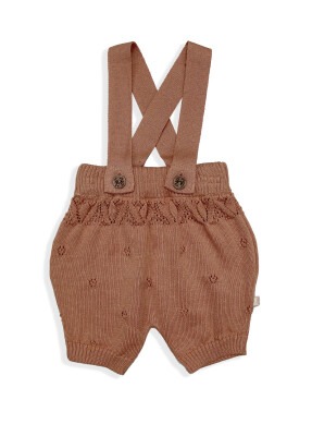 Wholesale Baby Girls 100% Organic Cotton Knitwear Overalls 0-12M Uludağ Triko 1061-21099 - 2