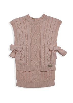 Wholesale Baby Girls 100% Organic Cotton With GOTS Certified Knitwear Baby Cape 0-12M Uludağ Triko 1061-2 - 2