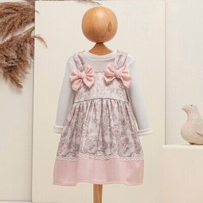 Wholesale Baby Girls 2-Piece Blouse and Dress Set 6-18M Babymuz 2009-5061 Пудра