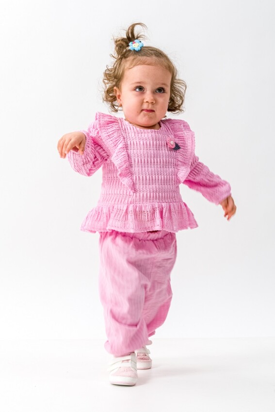 Wholesale Baby Girls 2-Piece Blouse and Pants set 6-18M Wecan 1022-23205 - 2