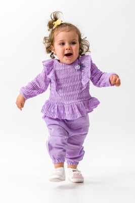 Wholesale Baby Girls 2-Piece Blouse and Pants set 6-18M Wecan 1022-23205 Лиловый 