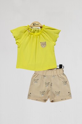 Wholesale Baby Girls 2-Piece Blouse and Shorts Set 6-18M Kumru Bebe 1075-4098 Жёлтый 