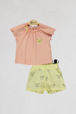 Wholesale Baby Girls 2-Piece Blouse and Shorts Set 6-18M Kumru Bebe 1075-4098 Лососевый цвет