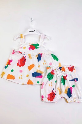 Wholesale Baby Girls 2-Piece Blouse and Shorts set 6-18M Tuffy 1099-9500 Экрю