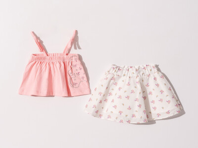 Wholesale Baby Girls 2-Piece Blouse and Single Set 6-18M Tuffy 1099-1210 - 2