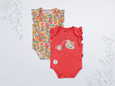 Wholesale Baby Girls 2-Piece Bodysuit Set 3-18M Miniworld 1003-18165 - Miniworld (1)