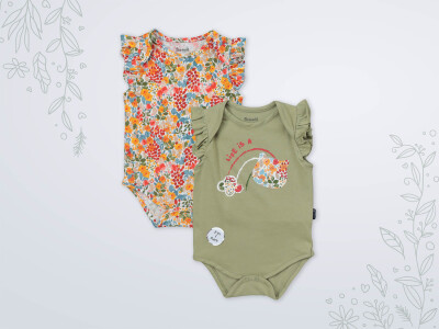Wholesale Baby Girls 2-Piece Bodysuit Set 3-18M Miniworld 1003-18165 - Miniworld