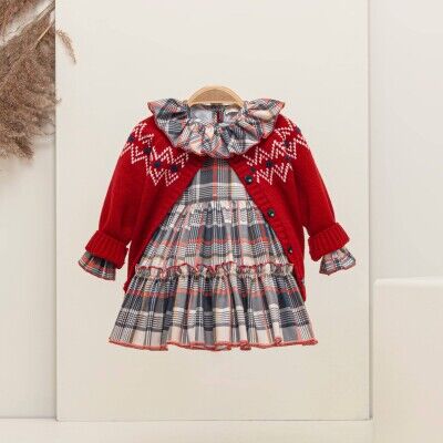 Wholesale Baby Girls 2-Piece Dress and Cardigan Set 9-24M Babymuz 2009-5123 - Babymuz (1)