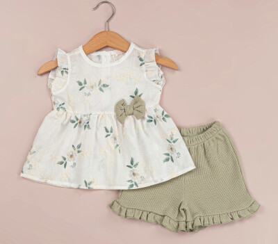 Wholesale Baby Girls 2-Piece Dress and Shorts Set 3-12M BabyRose 1002-4506 Зелёный 