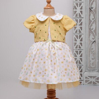 Wholesale Baby Girls 2-Piece Jacket and Dress Set 9-24M Minibombili 1005-6369 Жёлтый 