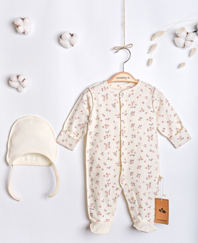 Wholesale Baby Girls 2-Piece Jumpsuit and hat 0-3M Ciccimbaby 1043-4911 - 1