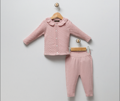 Wholesale Baby Girls 2-Piece Knit Cardigan and Pants Set 3-9M Gubo 2002-6082 - 1