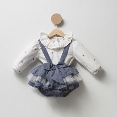 Wholesale Baby Girls 2-Piece Overalls and Shirts Set 6-18M Cumino 1014-CMN3402 - 1