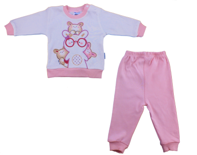 Wholesale Baby Girls 2-Piece Pajamas Set 3-9M Hoppidik 2017-2334 Розовый 