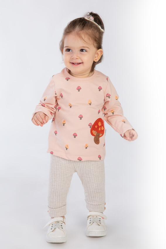 Wholesale Baby Girls 2-Piece Patterned Tracksuit Set 6-18M Tuffy 1099-01002 - 3