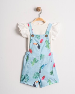 Wholesale Baby Girls 2-Piece Salopet and T-Shirt Set 9-36M Tofigo 2013-1212 Синий