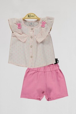 Wholesale Baby Girls 2-Piece Shirt and Shorts Set 6-18M Takım Kumru Bebe 1075-4099 Розовый 