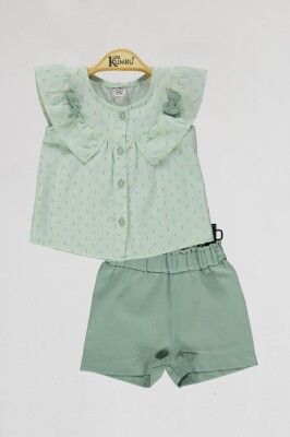 Wholesale Baby Girls 2-Piece Shirt and Shorts Set 6-18M Takım Kumru Bebe 1075-4099 Мятно-зеленый