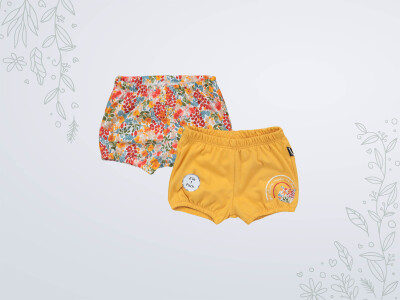 Wholesale Baby Girls 2-Piece Shorts 3-18M Miniworld 1003-18164 Горчичный