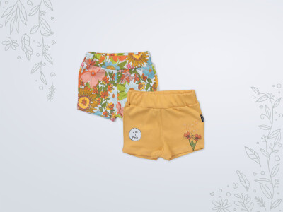Wholesale Baby Girls 2-Piece Shorts 3-18M Miniworld 1003-18198 Горчичный